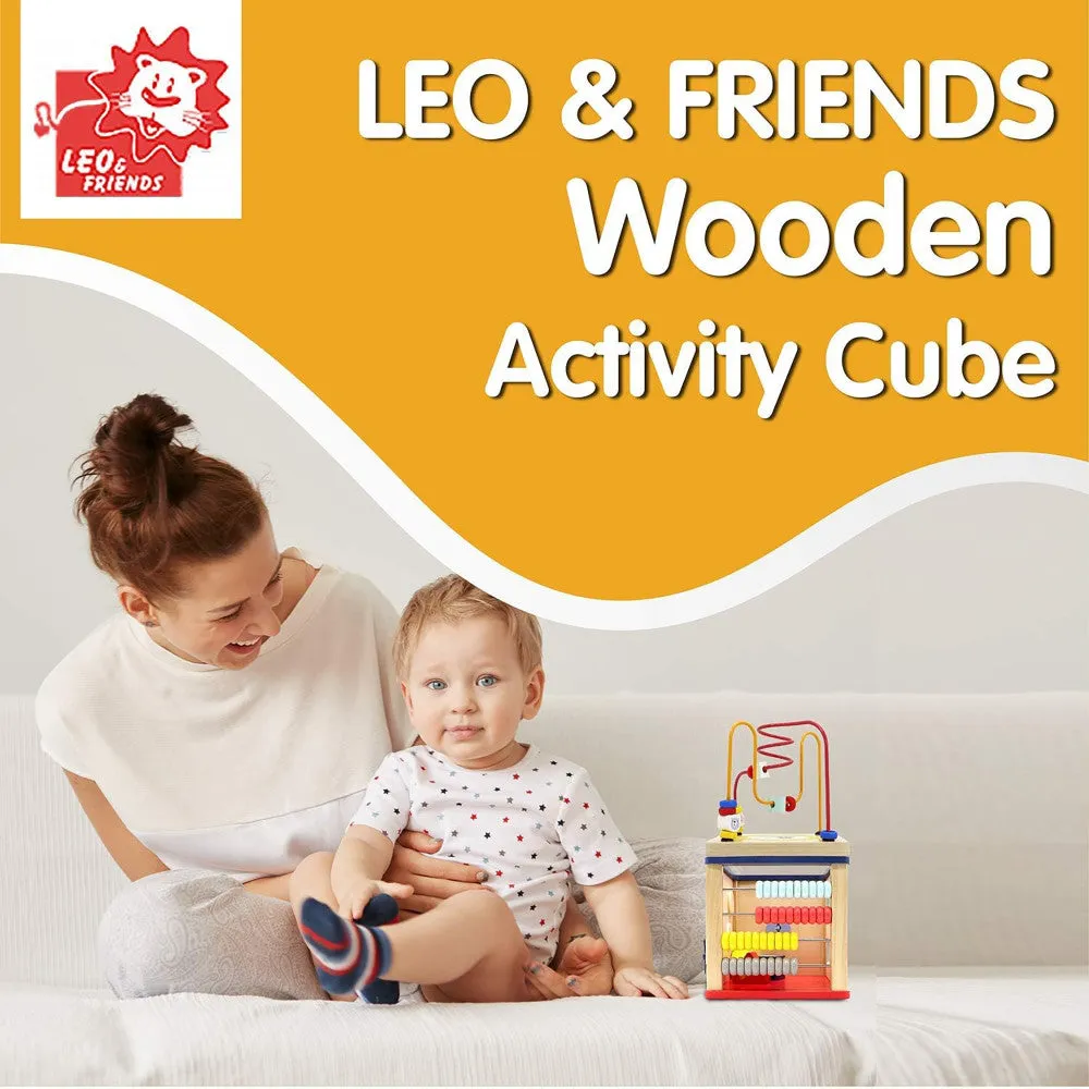 LEO & FRIENDS Alice 5-in-1 Activity Cube - Montessori-Approved Interactive Toy