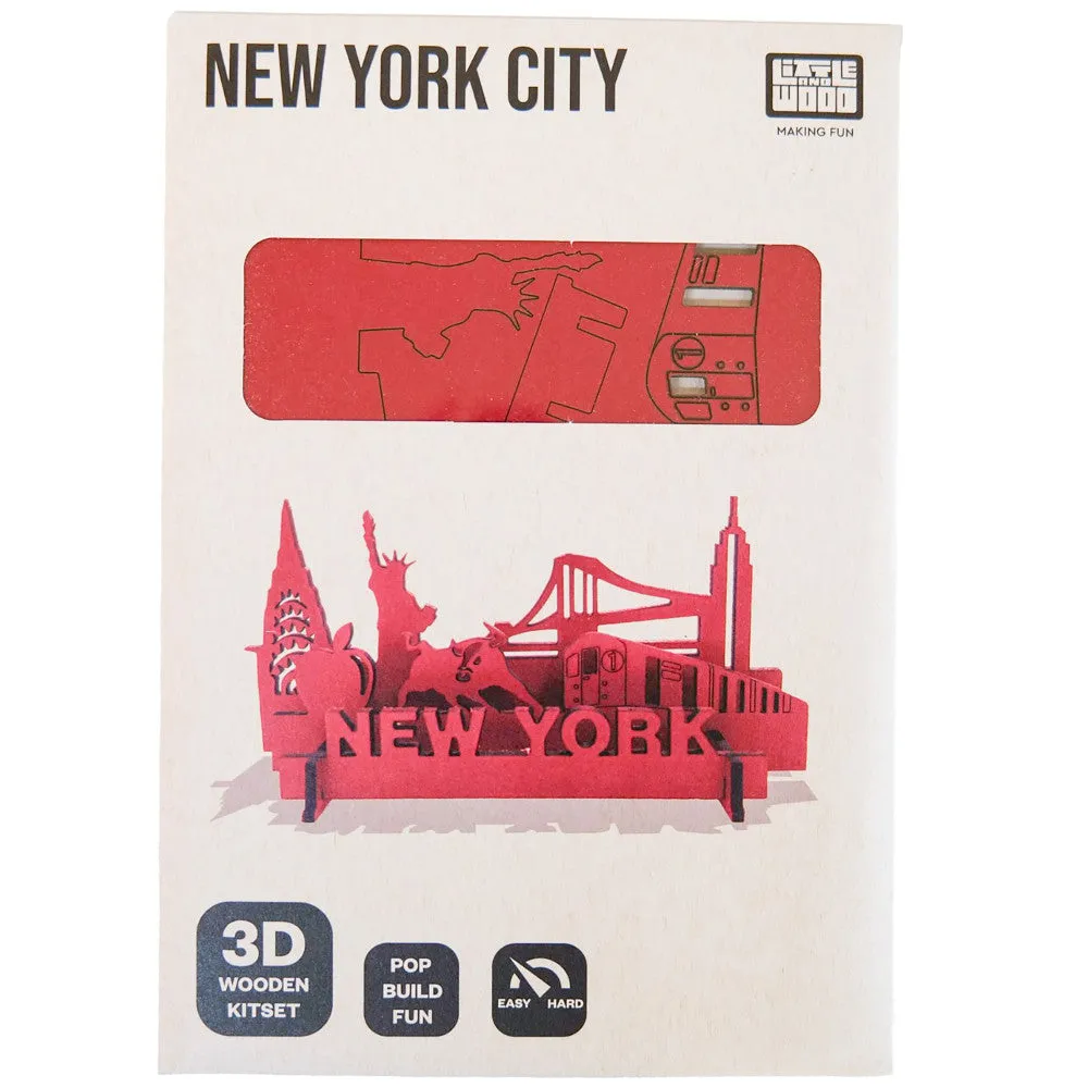 Little & Wood: Woodlet 3D New York City Wooden Model Kit, Medium