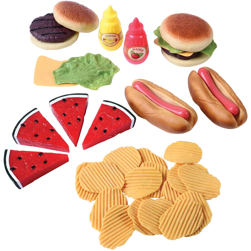 Lunch-Time Favorites Pretend Food Set | 46-Piece Vinyl Play Food