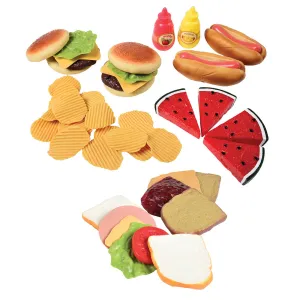 Lunch-Time Favorites Pretend Food Set | 46-Piece Vinyl Play Food