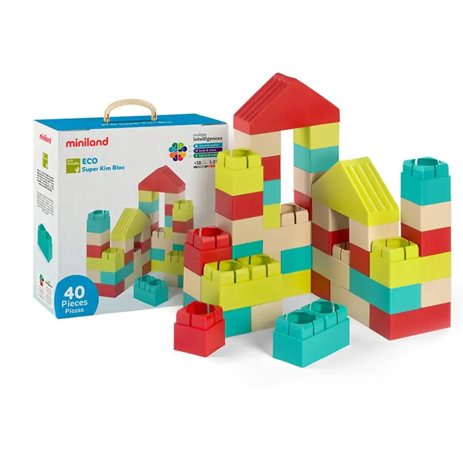 Miniland ECO Super Kim Bloc 40-Piece Bioplastic Building Set