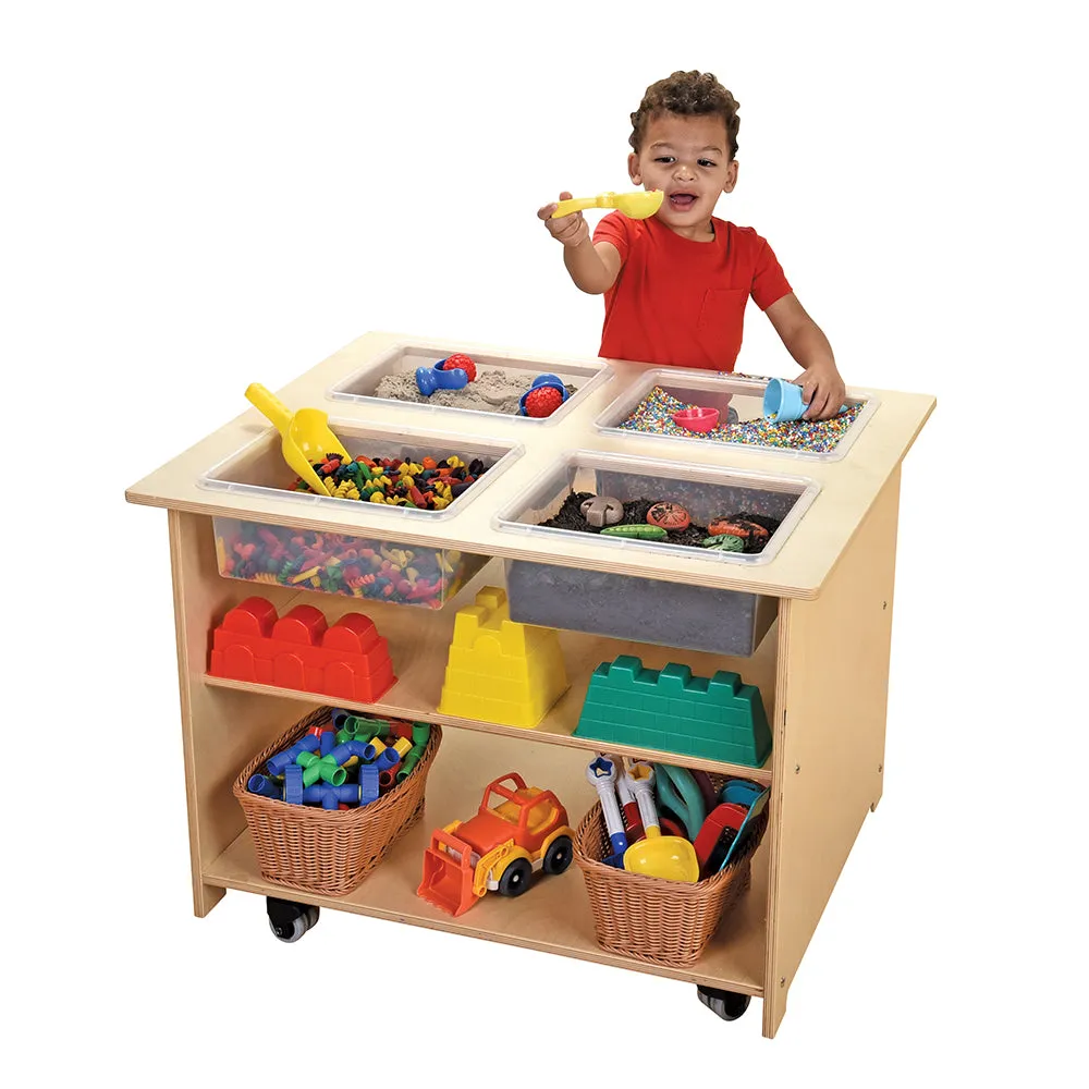 Mobile Sensory Table with Trays & Lids