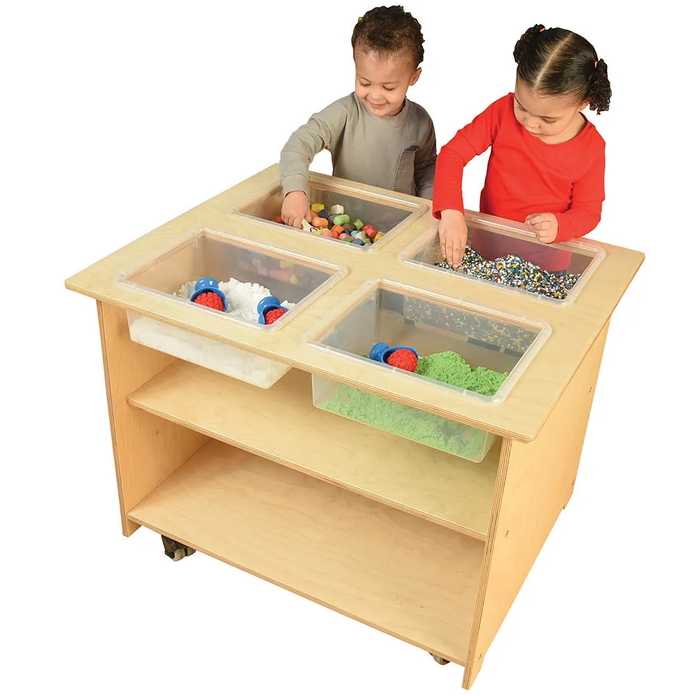 Mobile Sensory Table with Trays & Lids