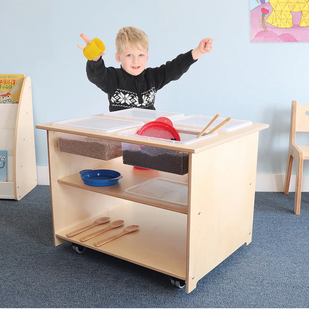 Mobile Sensory Table with Trays & Lids