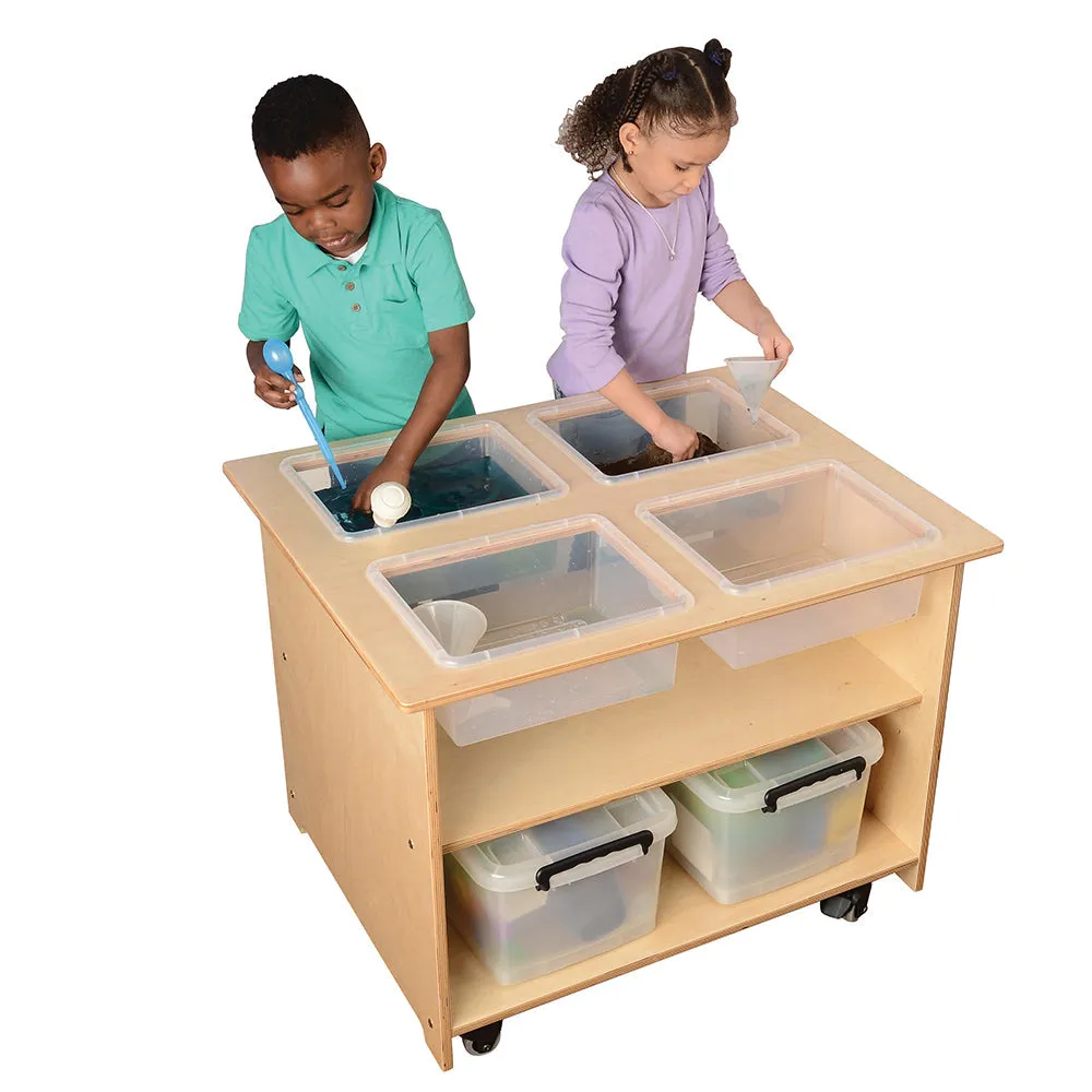 Mobile Sensory Table with Trays & Lids
