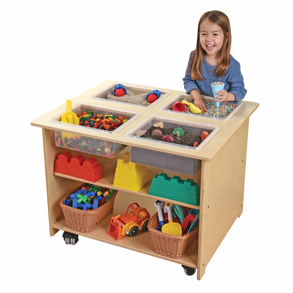Mobile Sensory Table with Trays & Lids