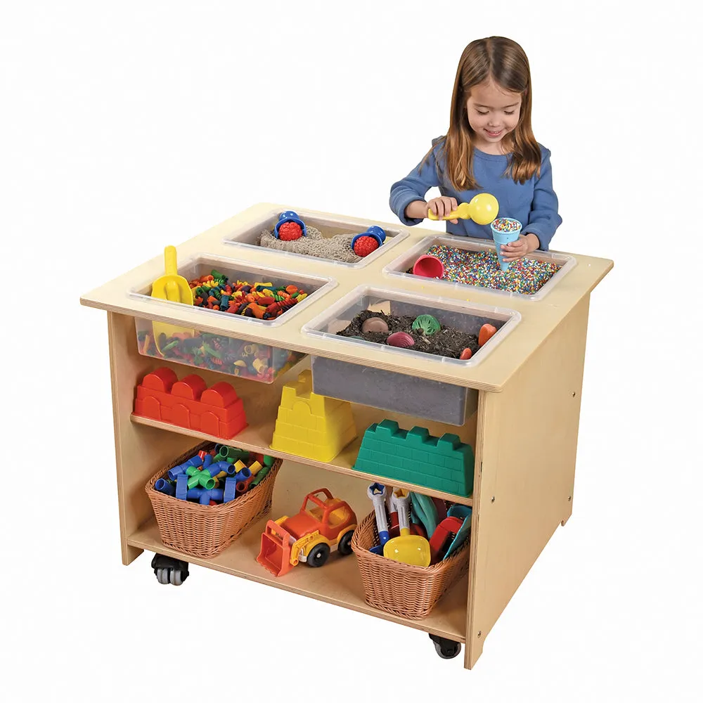 Mobile Sensory Table with Trays & Lids