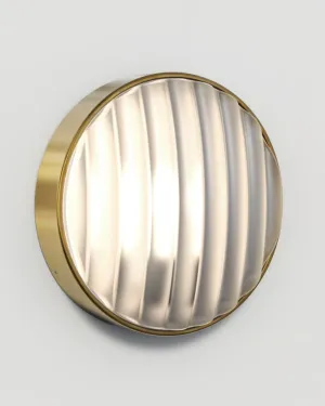 Modern Wide-Ribbed Glass Bunker Light