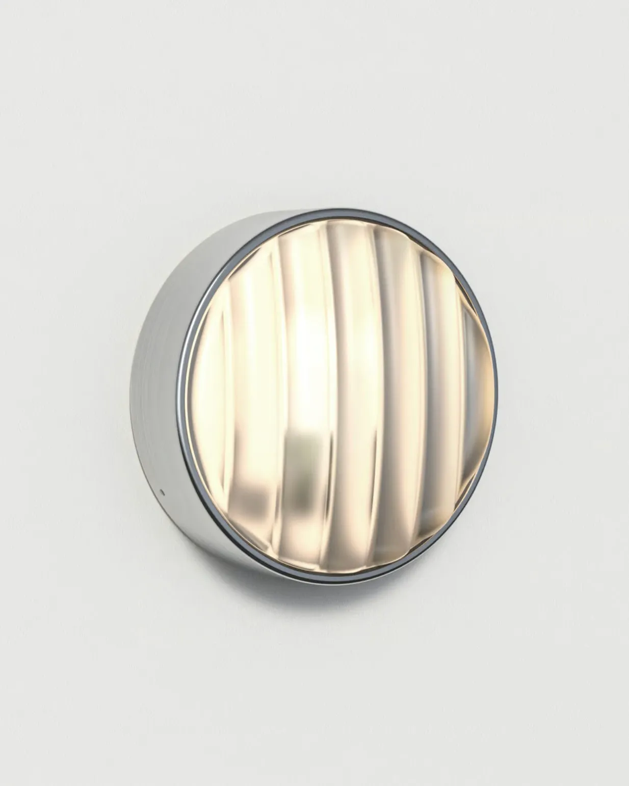 Modern Wide-Ribbed Glass Bunker Light