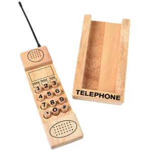 Montessori Wooden Vintage Push Button Phone