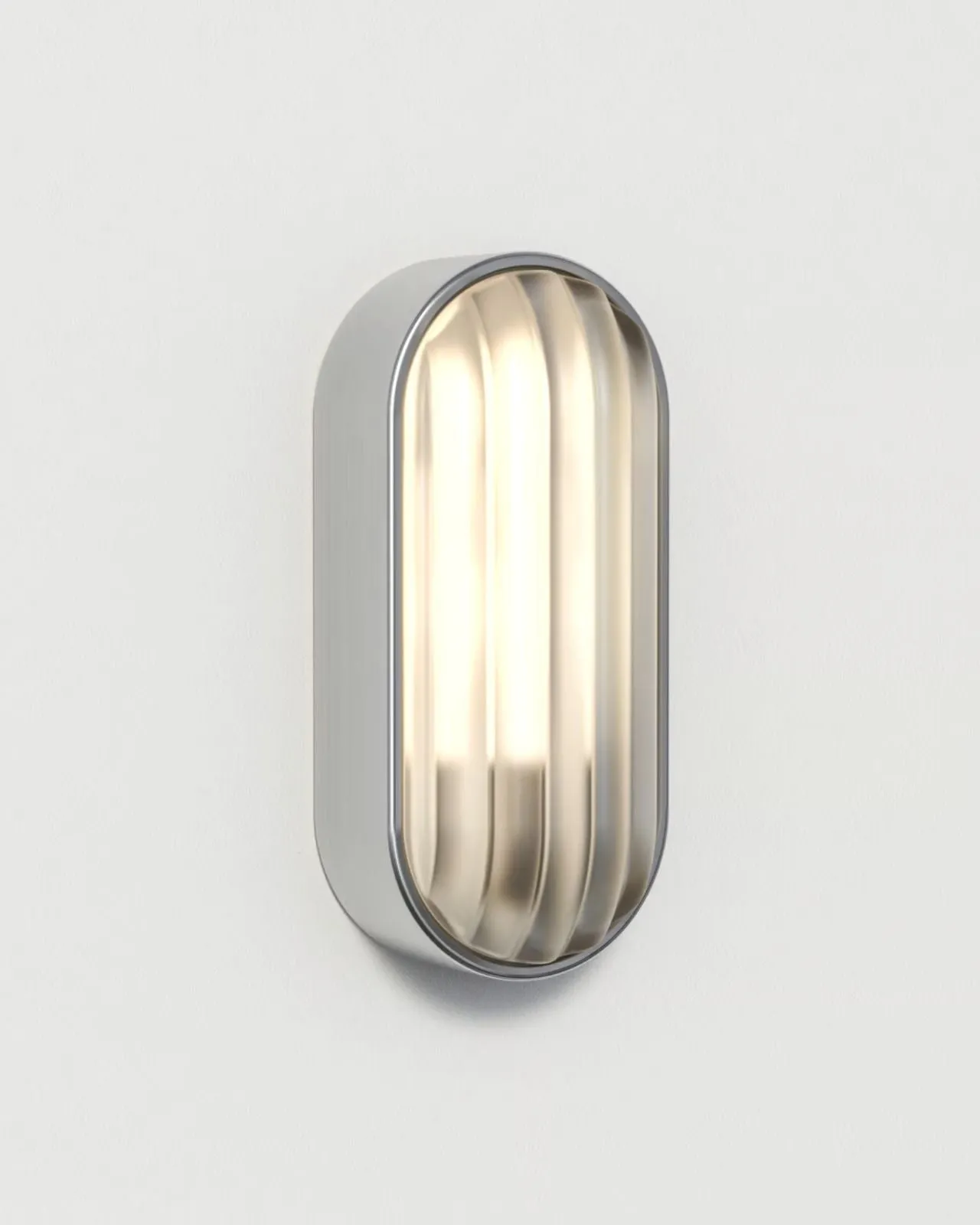 Oval Wide-Ribbed Glass Bulkhead Light