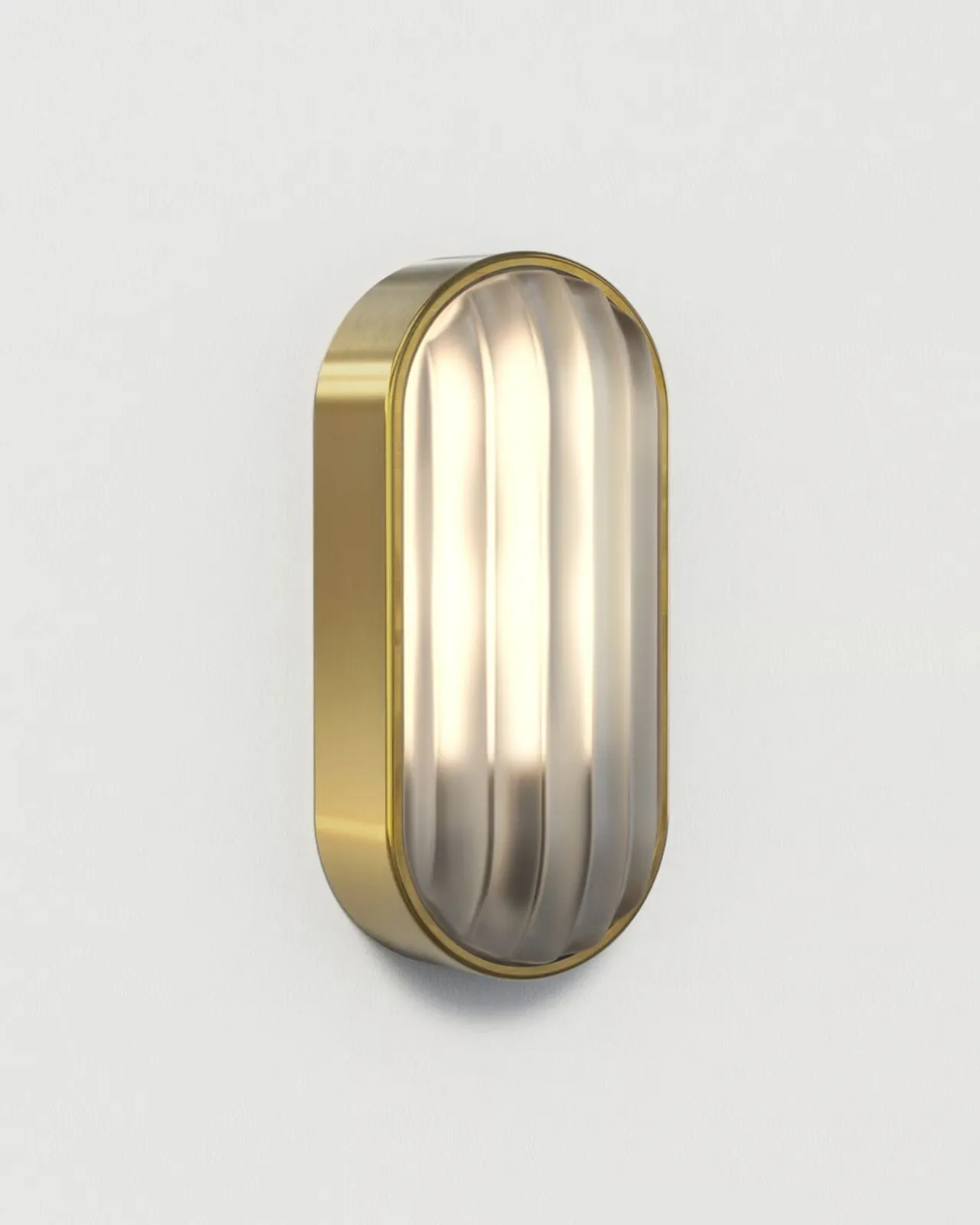 Oval Wide-Ribbed Glass Bulkhead Light