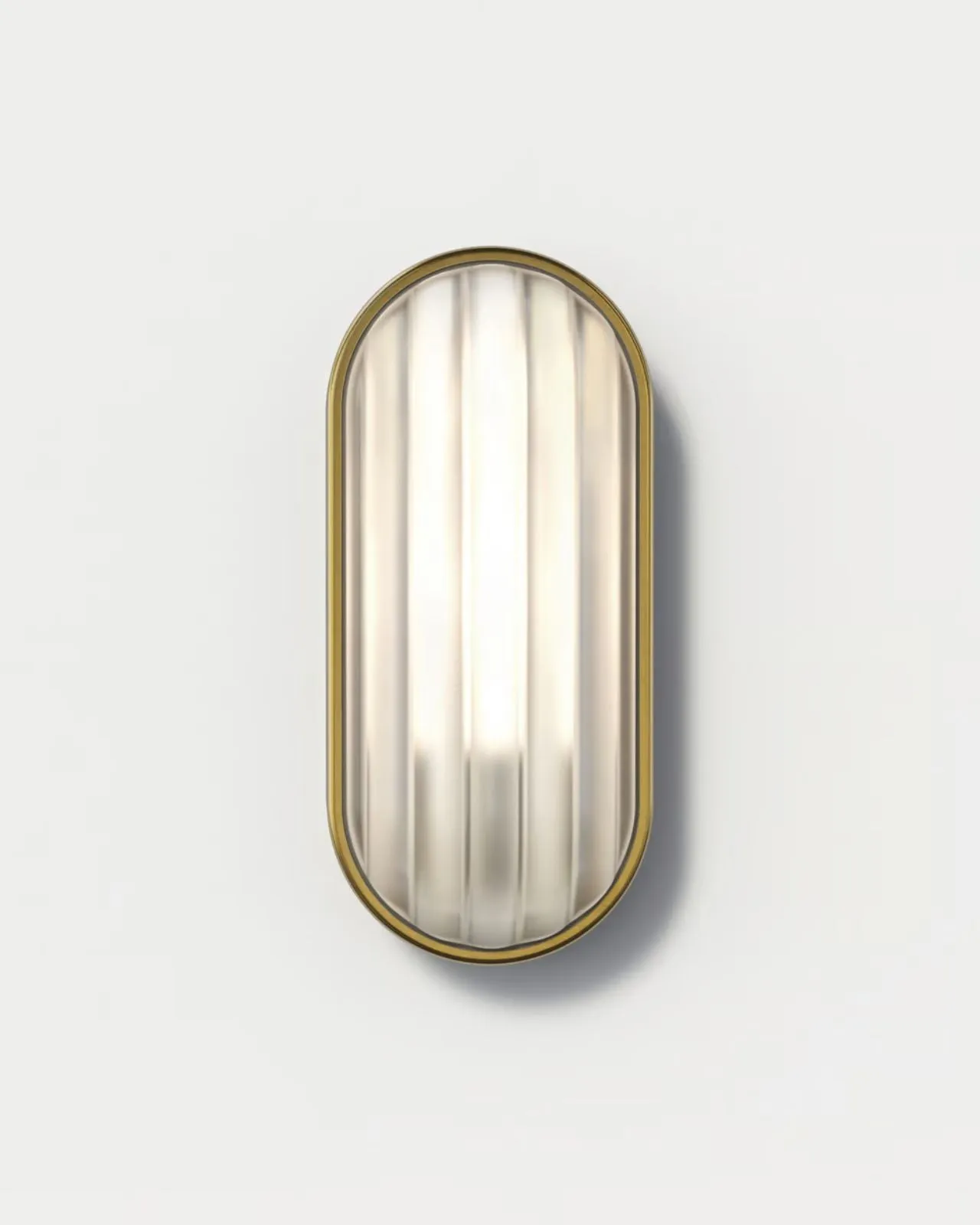 Oval Wide-Ribbed Glass Bulkhead Light