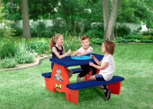 PAW Patrol 4 Seat Activity Picnic Table with LEGO Compatible Tabletop