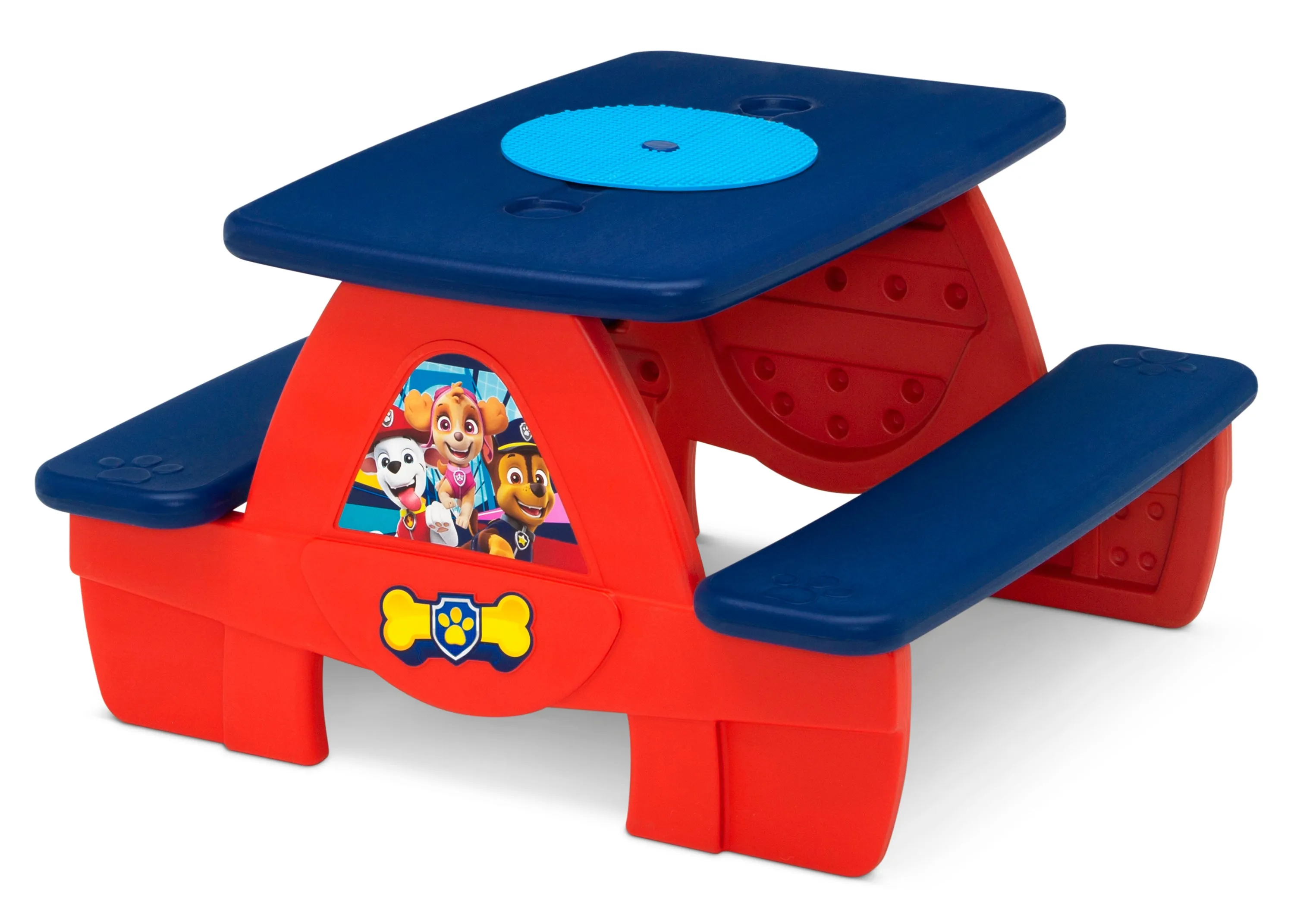 PAW Patrol 4 Seat Activity Picnic Table with LEGO Compatible Tabletop