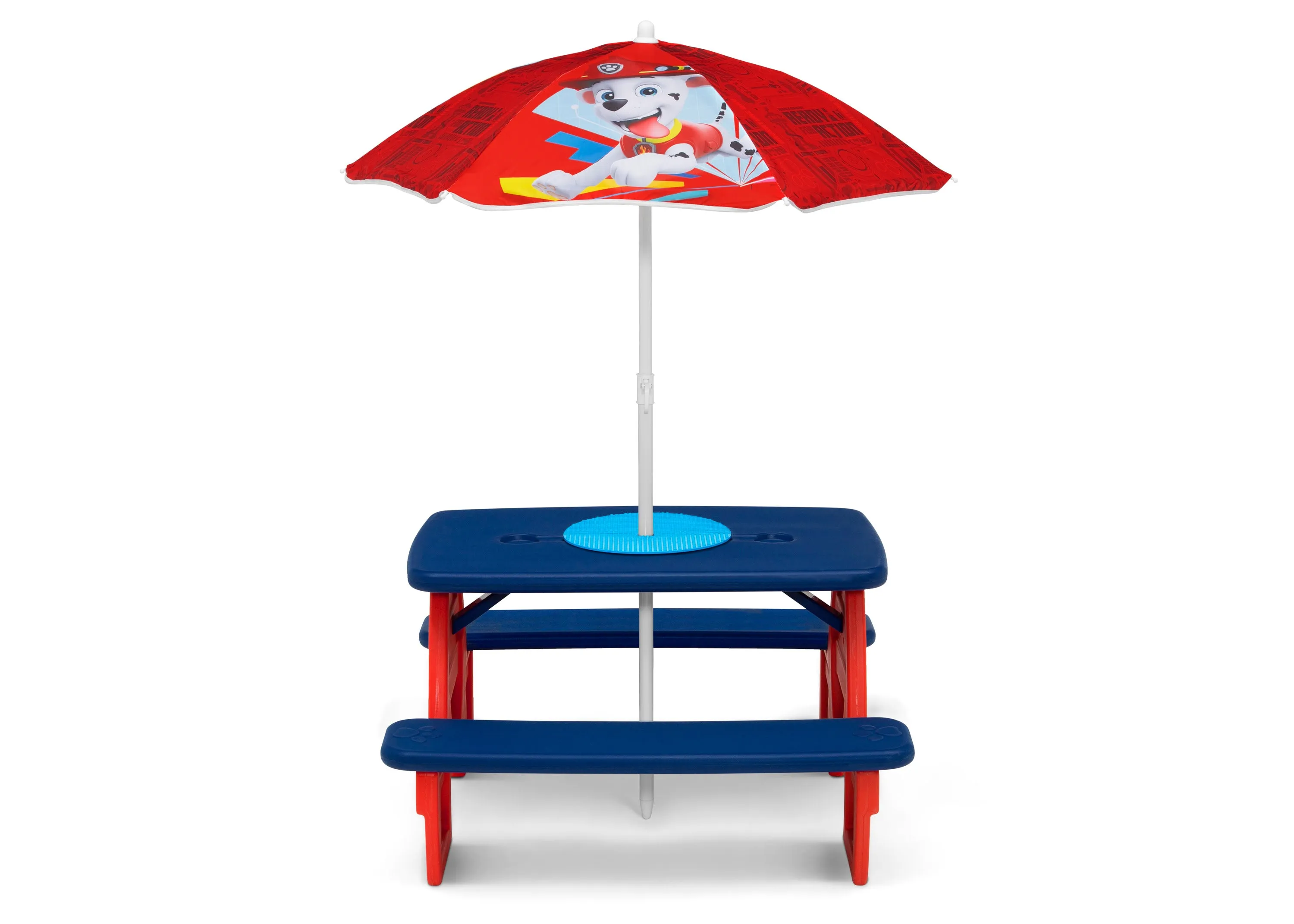 PAW Patrol 4 Seat Activity Picnic Table with Umbrella and Lego Compatible Tabletop
