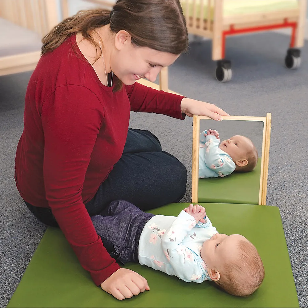 Peek-A-Boo Angled Mirror with Eco-Friendly Wooden Stand