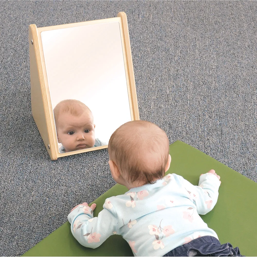 Peek-A-Boo Angled Mirror with Eco-Friendly Wooden Stand