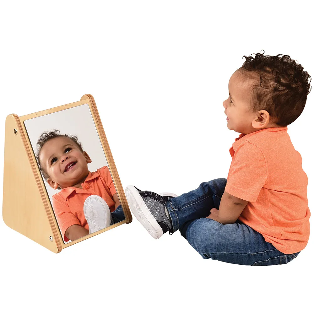 Peek-A-Boo Angled Mirror with Eco-Friendly Wooden Stand