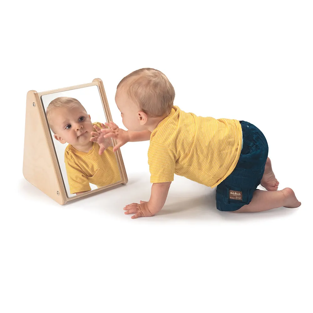 Peek-A-Boo Angled Mirror with Eco-Friendly Wooden Stand