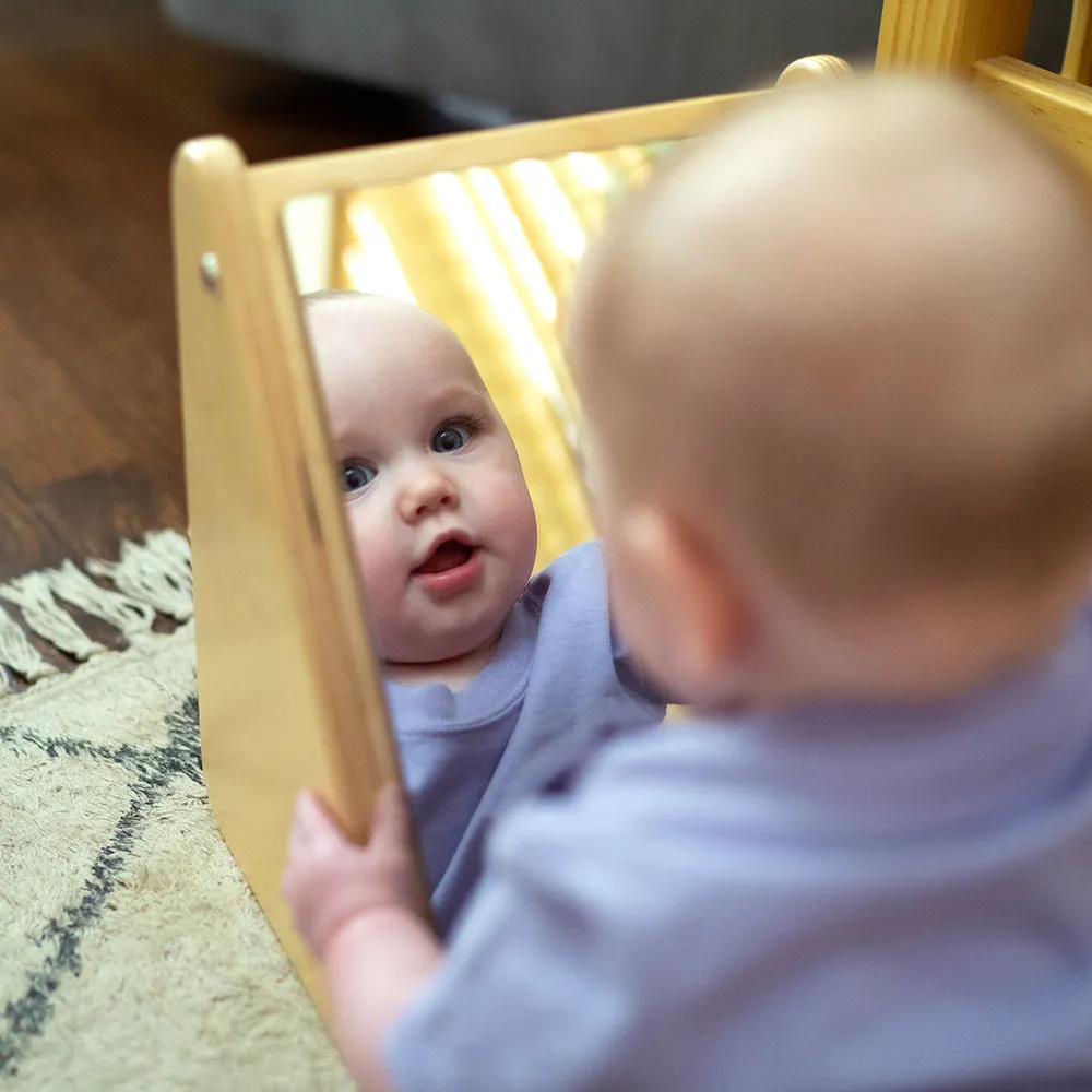 Peek-A-Boo Angled Mirror with Eco-Friendly Wooden Stand