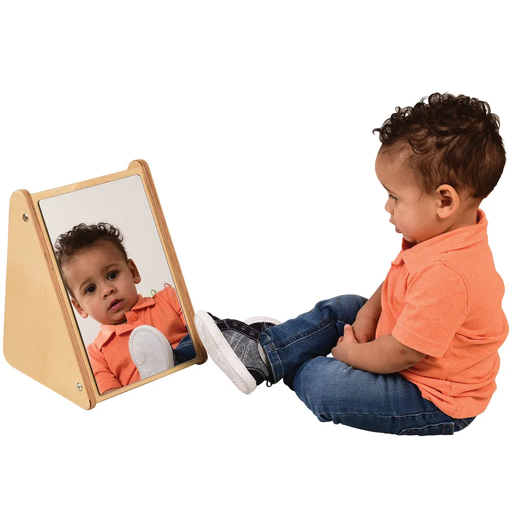 Peek-A-Boo Angled Mirror with Eco-Friendly Wooden Stand