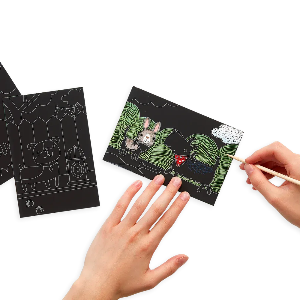 Playful Pups Mini Scratch & Scribble Art Kit