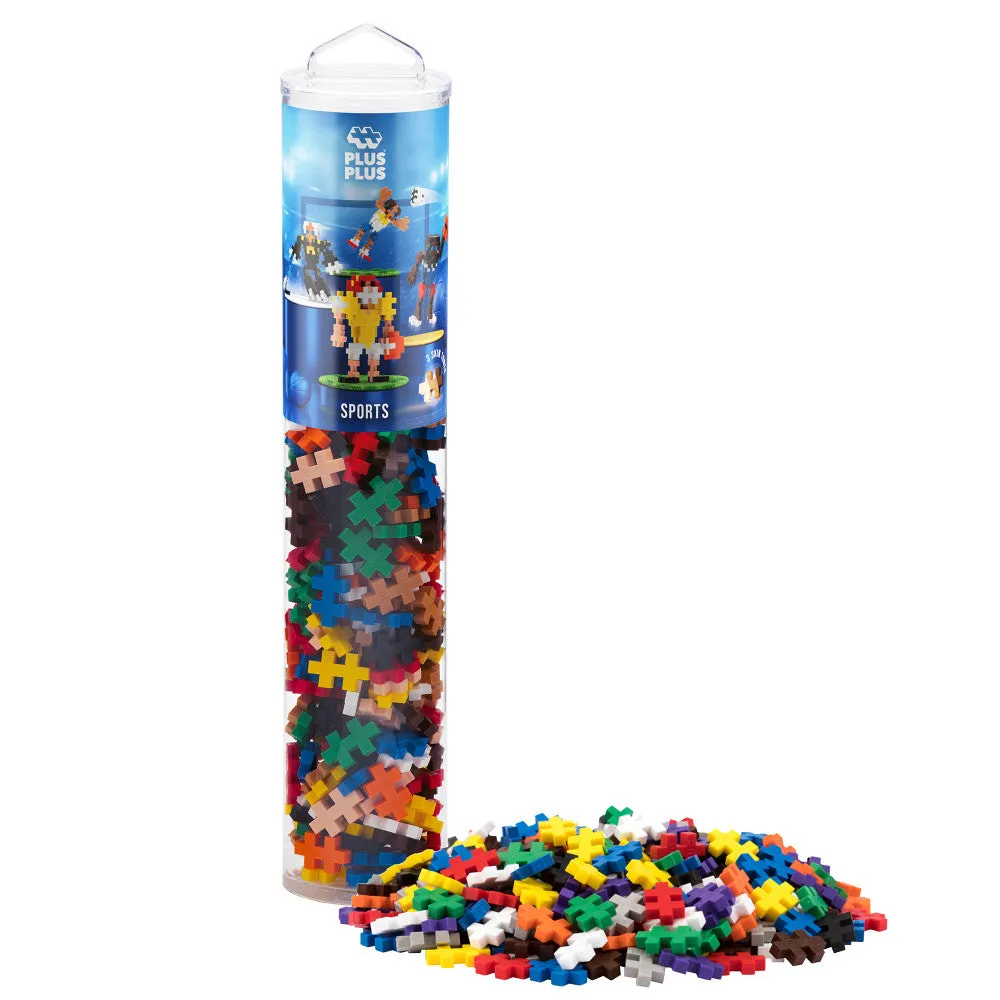 Plus-Plus Sports Mix Instructed Play Tube, 240 Pieces for Kids Ages 5 