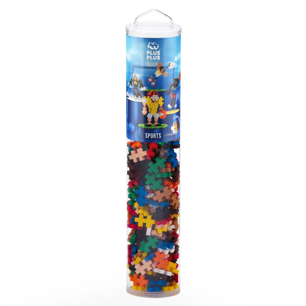 Plus-Plus Sports Mix Instructed Play Tube, 240 Pieces for Kids Ages 5 