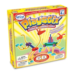 Popular Playthings Playstix Flexible Set - 68 Piece Construction Toy