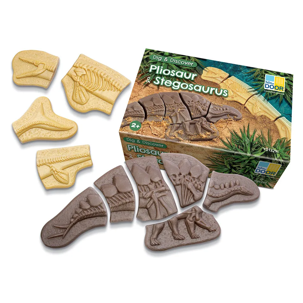 Prehistoric Fossil Dig & Build Set | 6 Dinosaur Skeletons Puzzle Kit