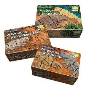 Prehistoric Fossil Dig & Build Set | 6 Dinosaur Skeletons Puzzle Kit