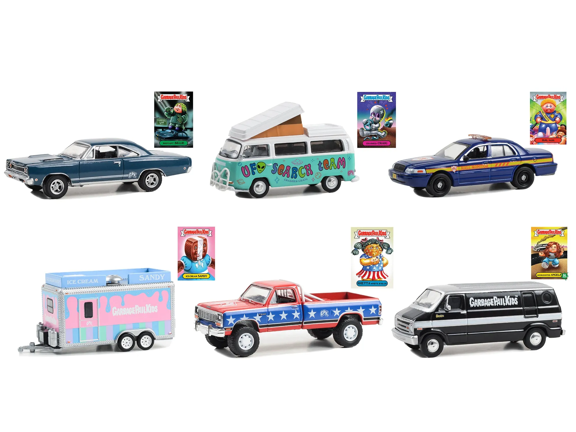 "Garbage Pail Kids" Set of 6 pieces Series 5 1/64 Diecast Models by Greenlight