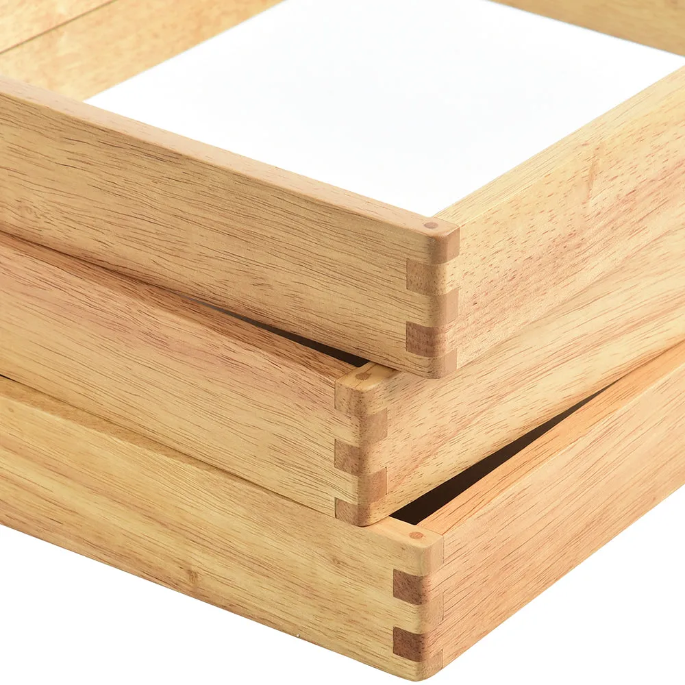 Reflective Observation Trays | Set of 3 Double-Sided Mirrored Wooden Trays for Exploring Light, Shadows & Structures