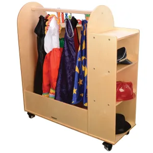 Rolling Dress-Up Storage Cart with Mirror and Hooks | For Kids' Clothes & Accessories