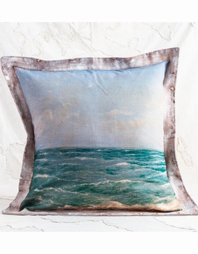 Swarm Heavy Linen Cushion - Sea