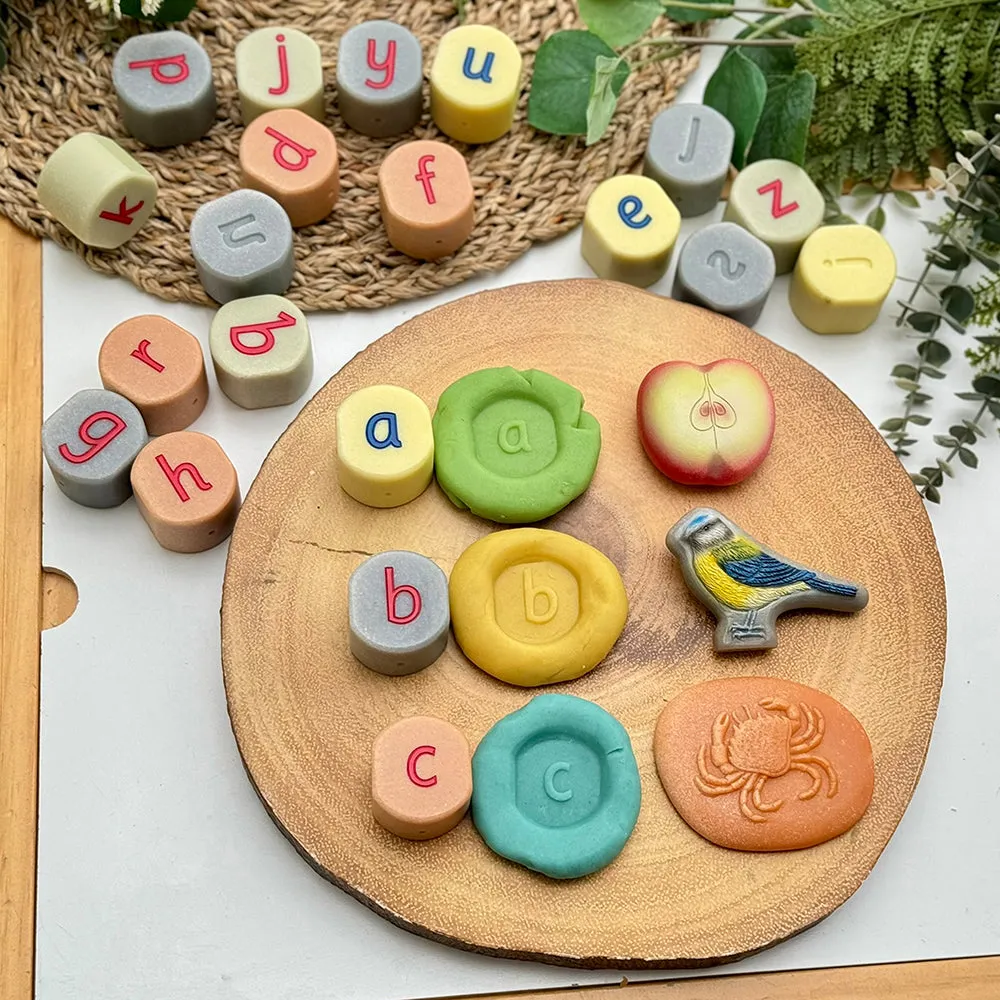 Tactile Lowercase Alphabet Stamping Stones | Durable Literacy Stampers