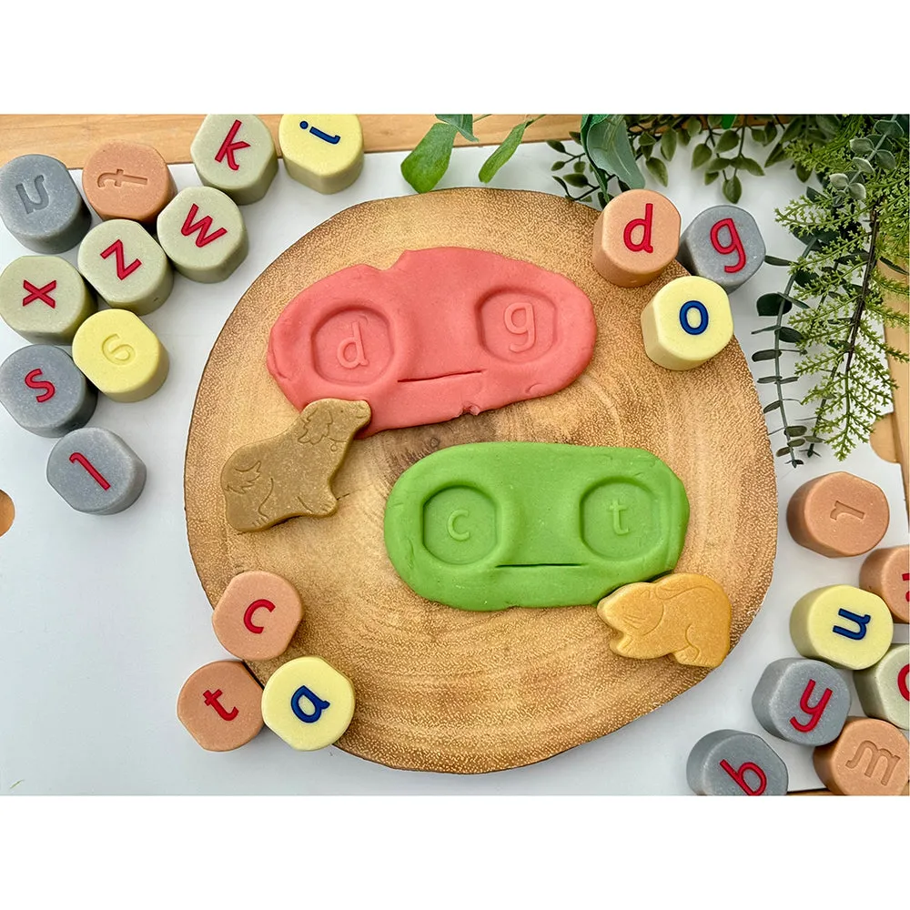 Tactile Lowercase Alphabet Stamping Stones | Durable Literacy Stampers