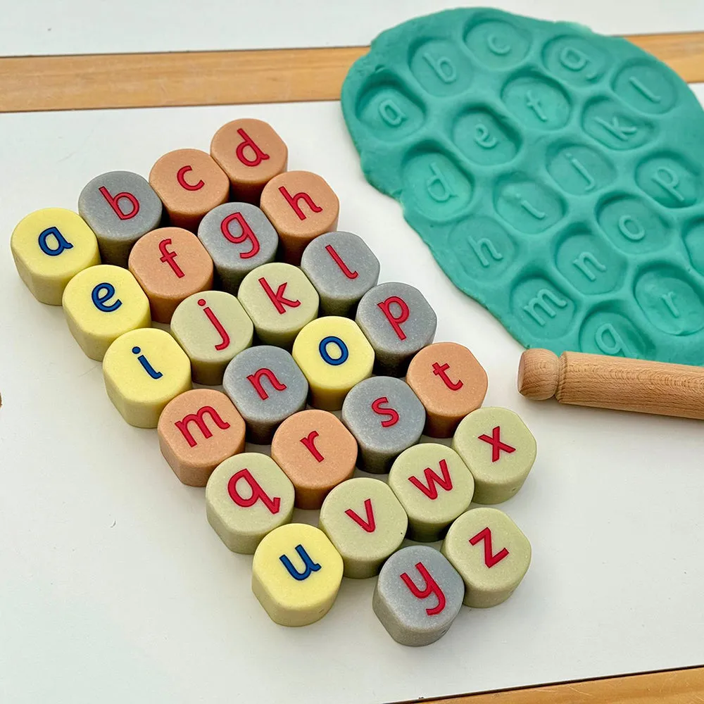 Tactile Lowercase Alphabet Stamping Stones | Durable Literacy Stampers