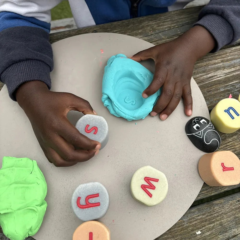 Tactile Lowercase Alphabet Stamping Stones | Durable Literacy Stampers