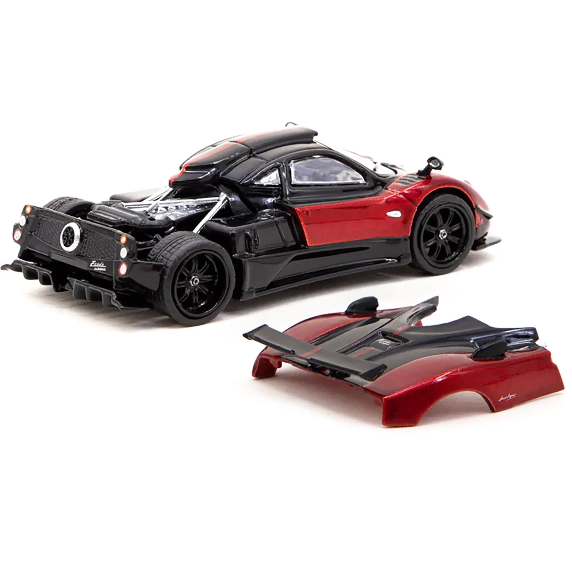 Tarmac Works 1/64 Scale Carv - Global64 Pagani Zonda Cinque Red Metallic and Black