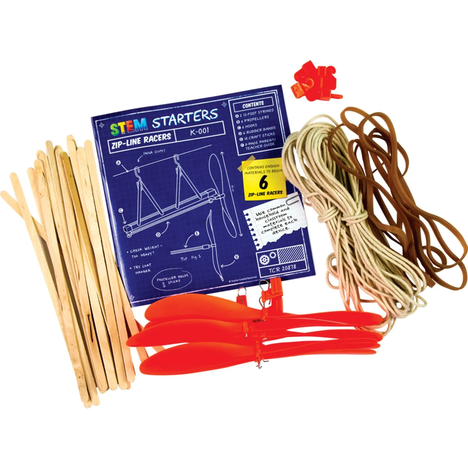 Teacher Created Resources Zip-Line Racer STEM Starter Kit - Educational Science Toy