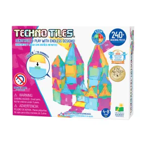 Techno Tiles Geometric Snap & Build Pastel Set - 240  Pieces