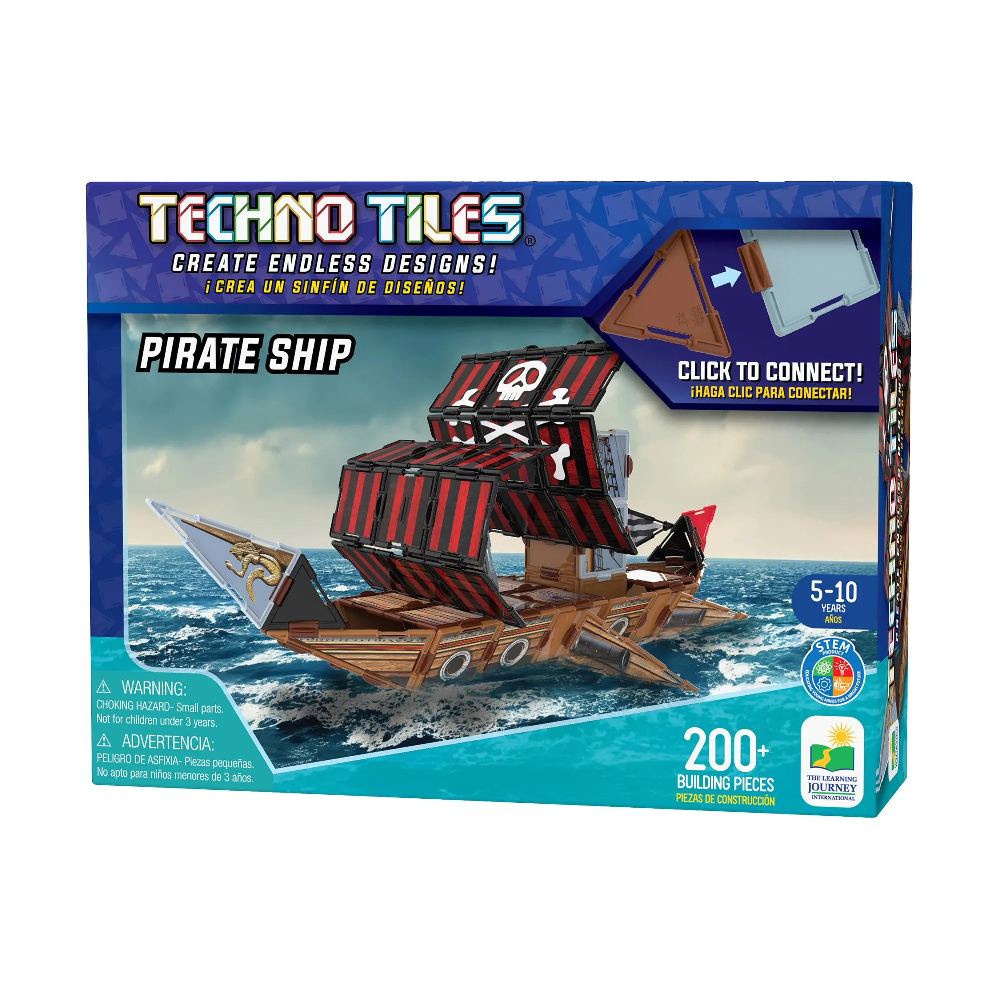 Techno Tiles Pirate Ship Construction Set - 200  Pieces