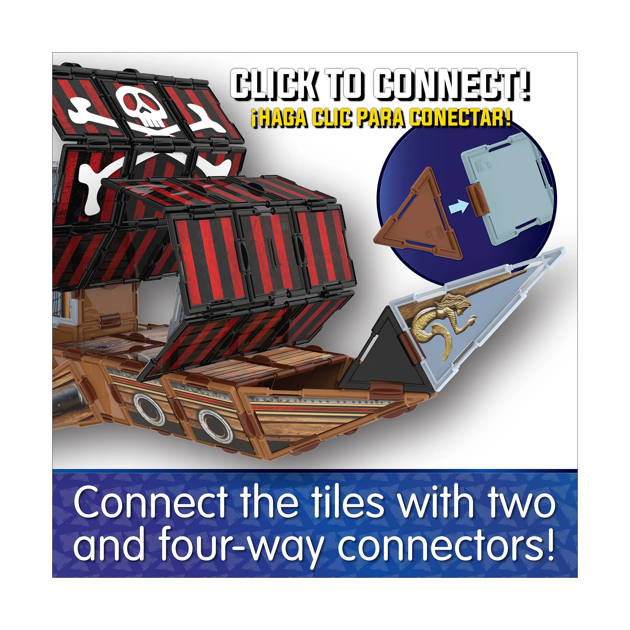 Techno Tiles Pirate Ship Construction Set - 200  Pieces