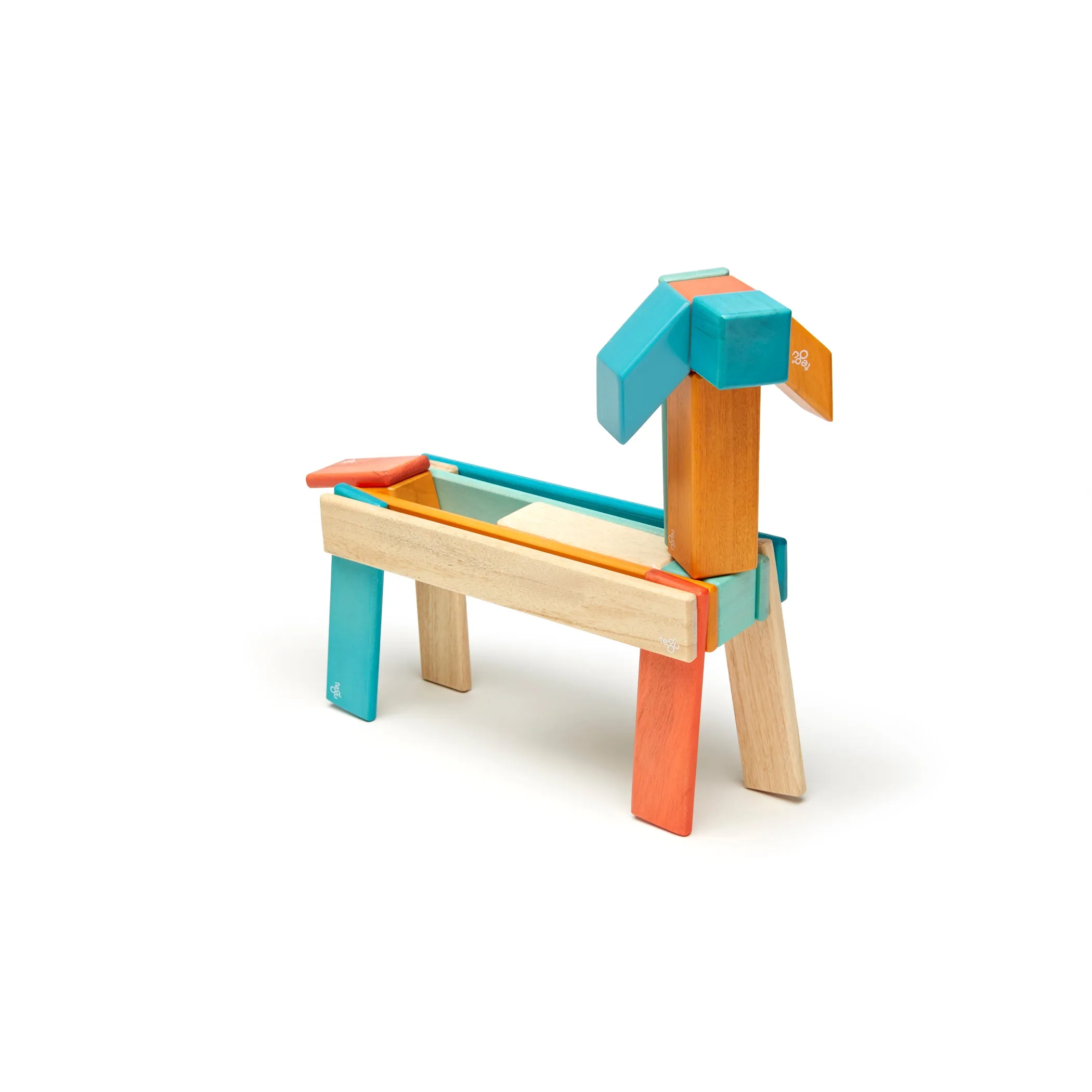 Tegu Magnetic Wooden Blocks, 24-Piece Set, Sunset