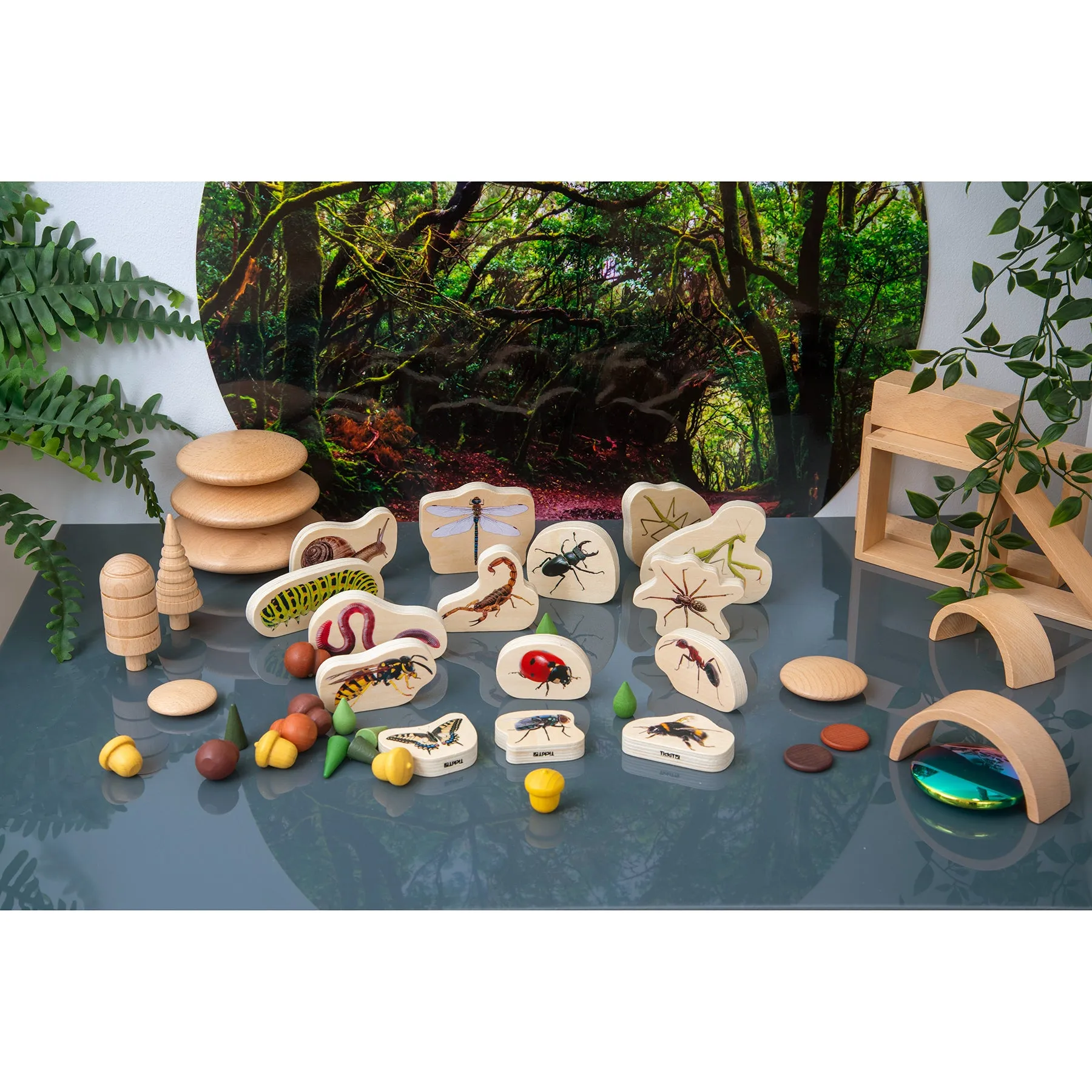 TickiT Wooden Minibeast Blocks – 15 Piece Learning Set