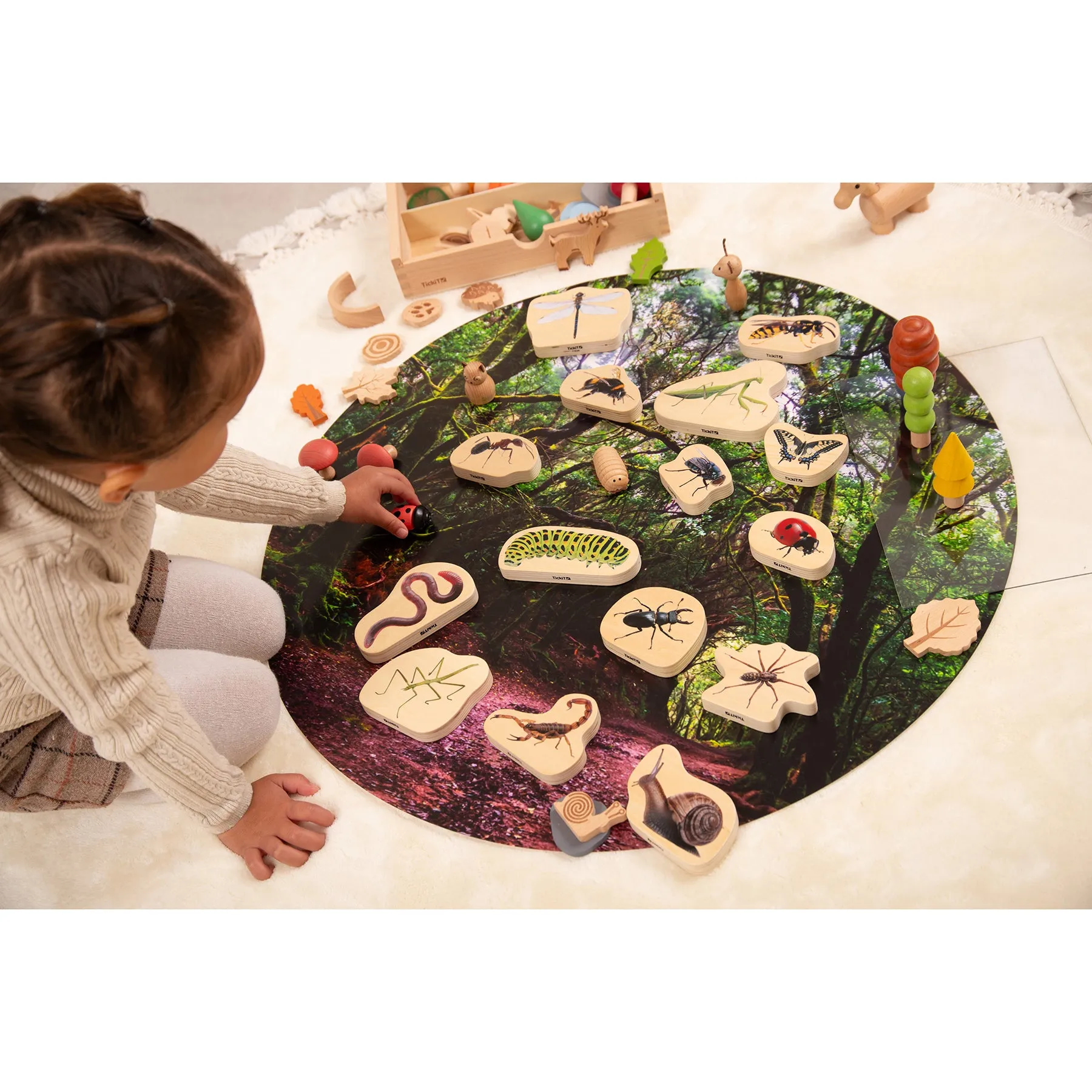 TickiT Wooden Minibeast Blocks – 15 Piece Learning Set