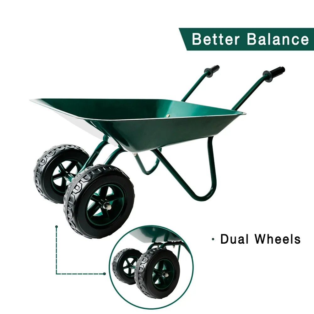 Trimate Metal Wheelbarrow - Hunter Green, Outdoor-Indoor Kids Play Toy