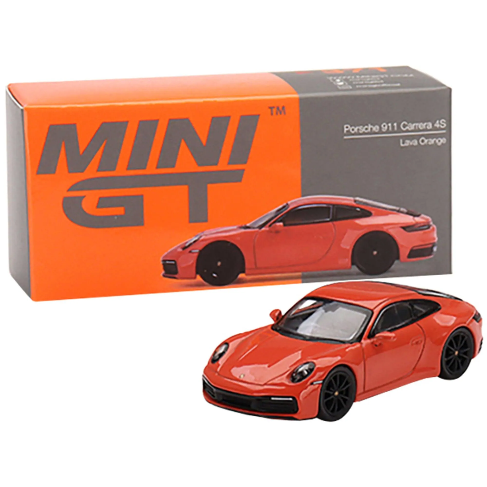 True Scale Miniatures 1/64 Model Car - Porsche 911 (992) Carrera 4S Lava Orange
